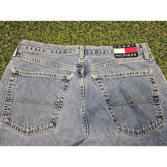 VINTAGE Tommy Hilfiger Jeans Mens 36 Light Wash Flag Logo Baggy Skater 90s Y2K - Picture 8 of 8